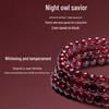 Exquisite Chinese-Style Red Garnet & Hetian Jade Bracelet with Luck Fu Character for Women
