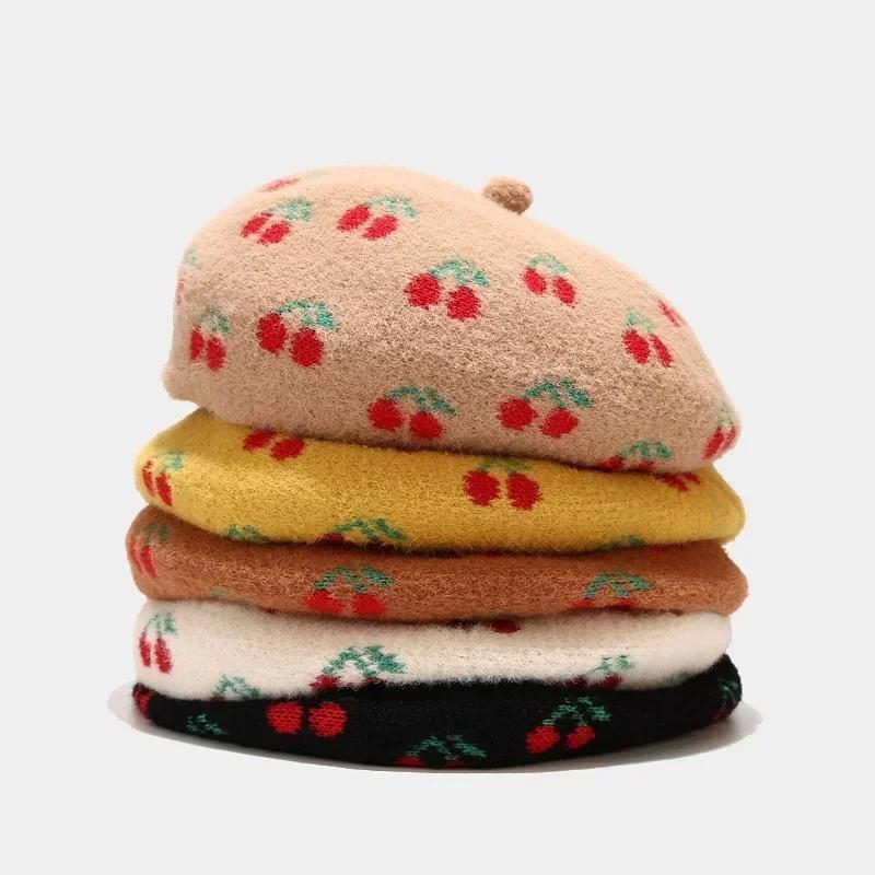Fashion Multicolor Autumn and Winter Warm Hats Wool Thick Berets French Artist Women Painter Hat Warm Cap Beanies Accessories