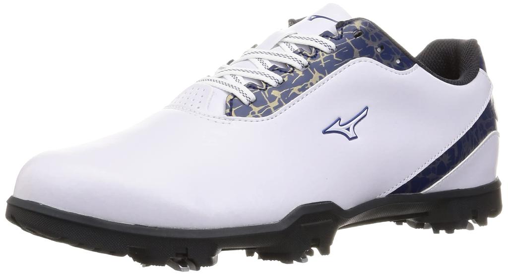 Mizuno Wide Style Light Golf Shoes, Men's, White/Navy, Size 27.0 Cm, 4E