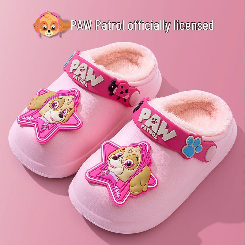 PAW Patrol Toddler Fleece-Lined Waterproof Cotton Slippers - Cute & Warm Winter Shoes
