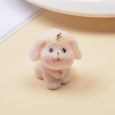 Resin Flocking Cute Three-dimensional Cat Keychain Pendant Car Key Chain Pendant Bag Pendant
