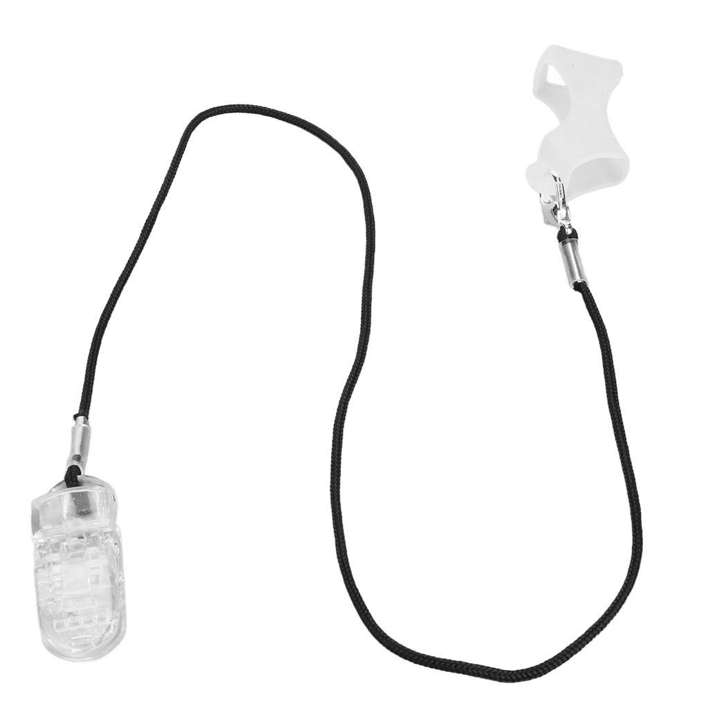 Hearing Device Lanyard Clip Transparent Clamp Black Nylon Cord Hearing Device Clip Holder Large