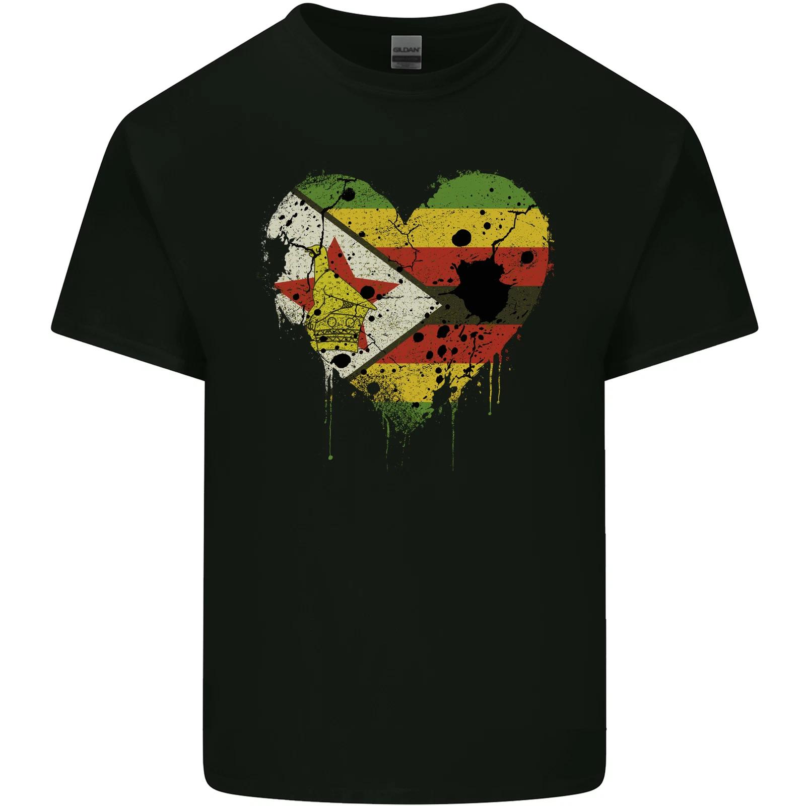 Love Zimbabwe Flag Zimbabwean Day Football Kids T-Shirt Childrens 2XL