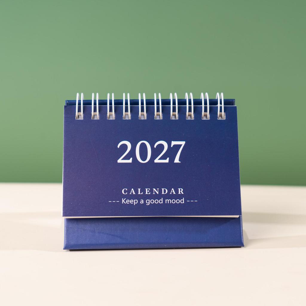 2027 Simple & Fresh Desktop Planner Notebook - English Version