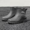 Thickened short rain shoes for men are non-slip, anti-wear and wear-resistant, and fleece to keep warm.
