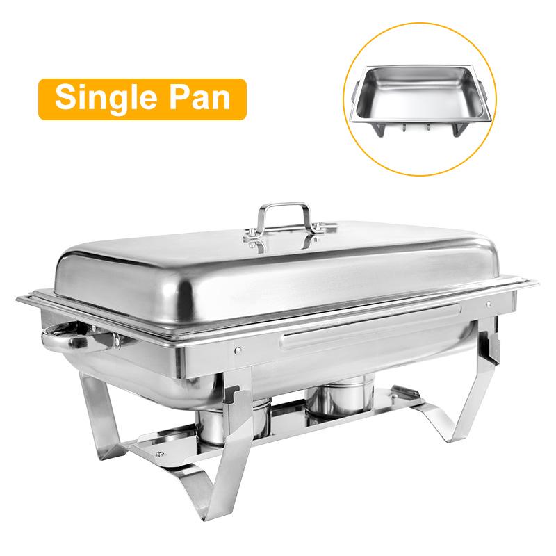 

Складная квадратная плита-буфет из нержавеющей стали 11 л, набор блюд, контейнер, подогреватель еды для кейтеринга, фуршетный набор, прямоугольная жаровня Simgle Pan
