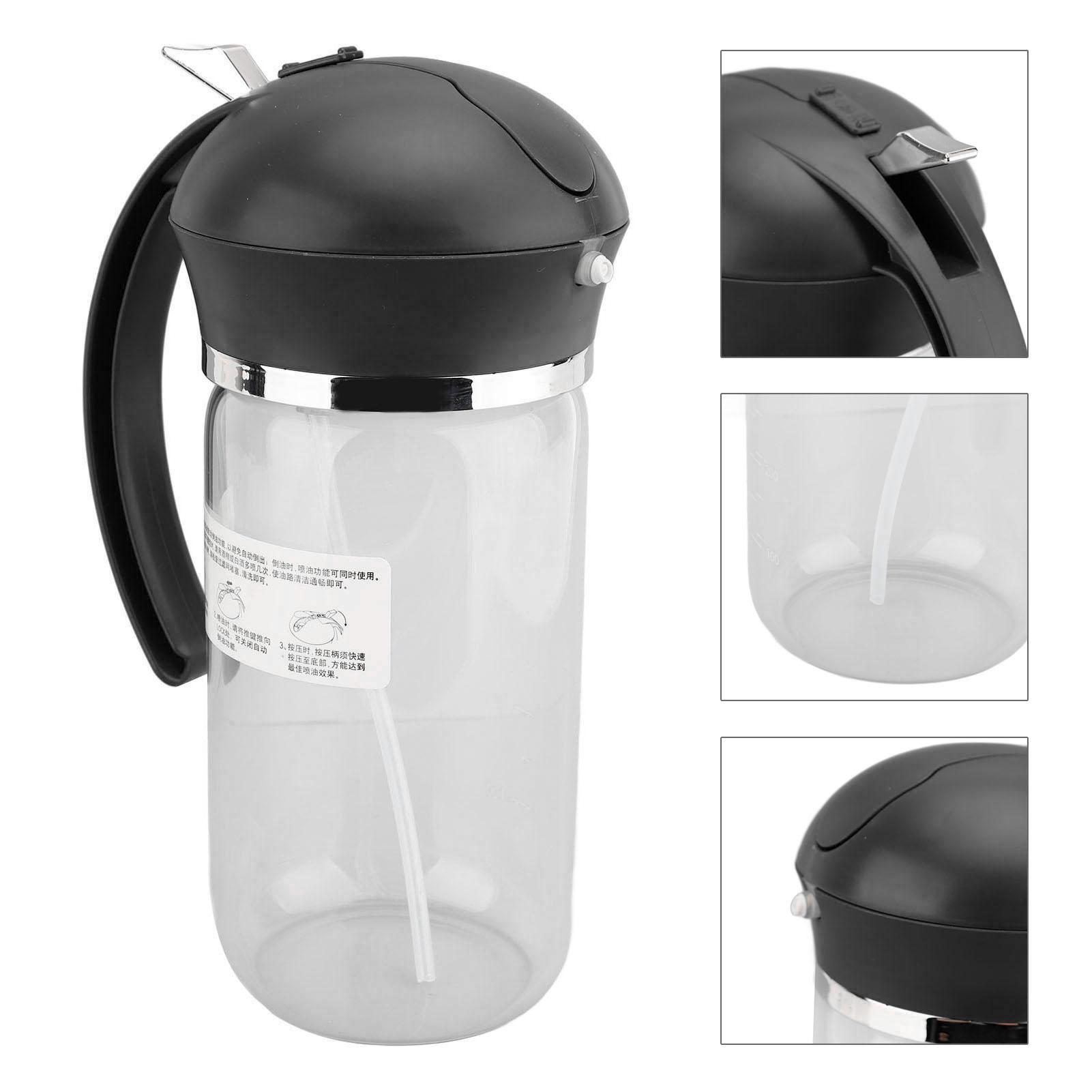 2 in 1 Oil Spray Bottle Glass PP 550ml Reusable Accurate Oil Control Oil Dispenser Bottle for Home Kitchen Barbecue
