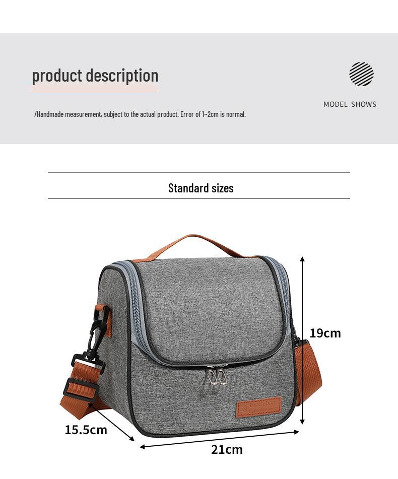 Izolowana torba na lunch crossbody: Gruba folia aluminiowa dla przedłużonej świeżości i zachowania zimna.