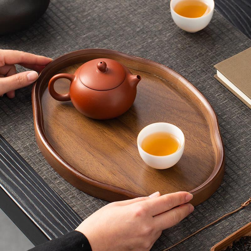 Vintage Bamboo Tea Tray and Snack Plate