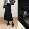 Coffee-Colored Woolen Mid-Length High-Waisted Slimming Elastic Waist Skirt - 2025 Autumn/Winter Collection