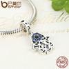 BAMOER Eye Design Series 100% 925 Sterling Silver Blue Wicked Eye Pendant Fit  Bracelets & Bangles