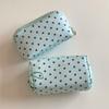 Mint Green Small Makeup Bag Polka Dot Print Portable Lipstick Earphone Storage Bag Mini Cosmetic Pouch Women Girls
