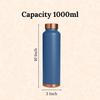 Pure Copper Water Bottle 1L | Ayurvedic Pure Copper Water Bottle with Leakproof Lid | 1L Water Bottle for Office & Gym (Teal)