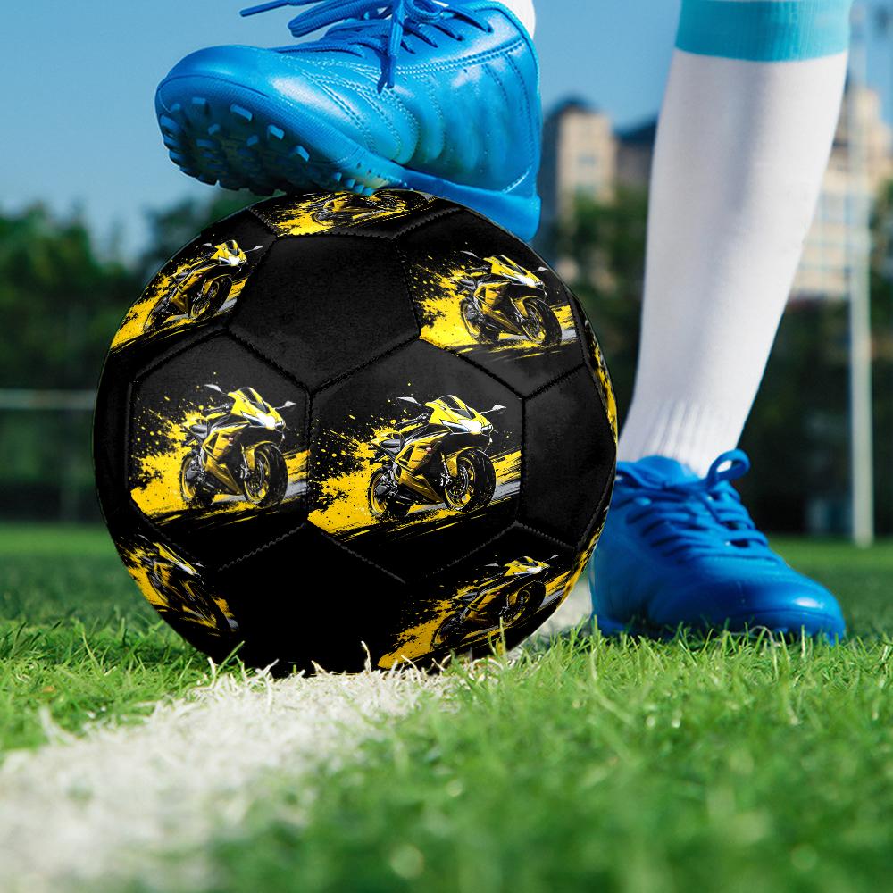 Motorcycle Theme Size 5 Soccer Ball, Suitable for Both Indoor and Outdoor Matches, a Gift Suitable for Everyone.