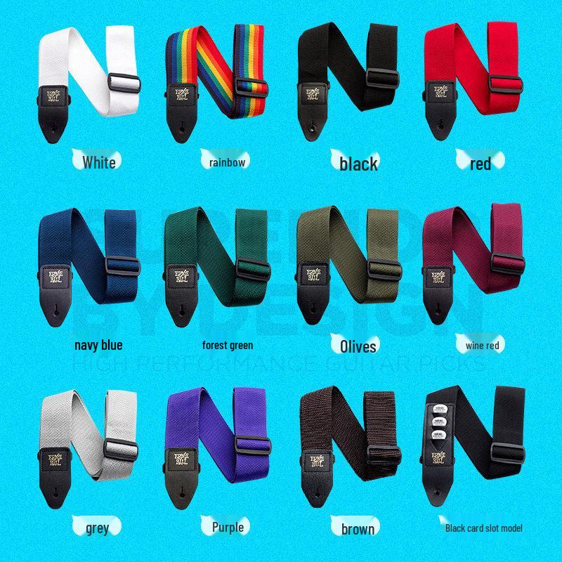 Ernie Ball Unisex Bakelite Guitar/Bass Strap - Extended Nylon Crossbody Shoulder Strap