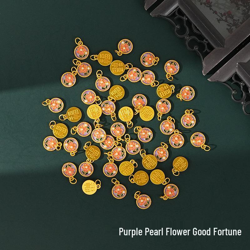 Year of the Horse Sand Gold Non-Fading Drip Oil Beaded DIY Bracelet and Jewelry Accessories.