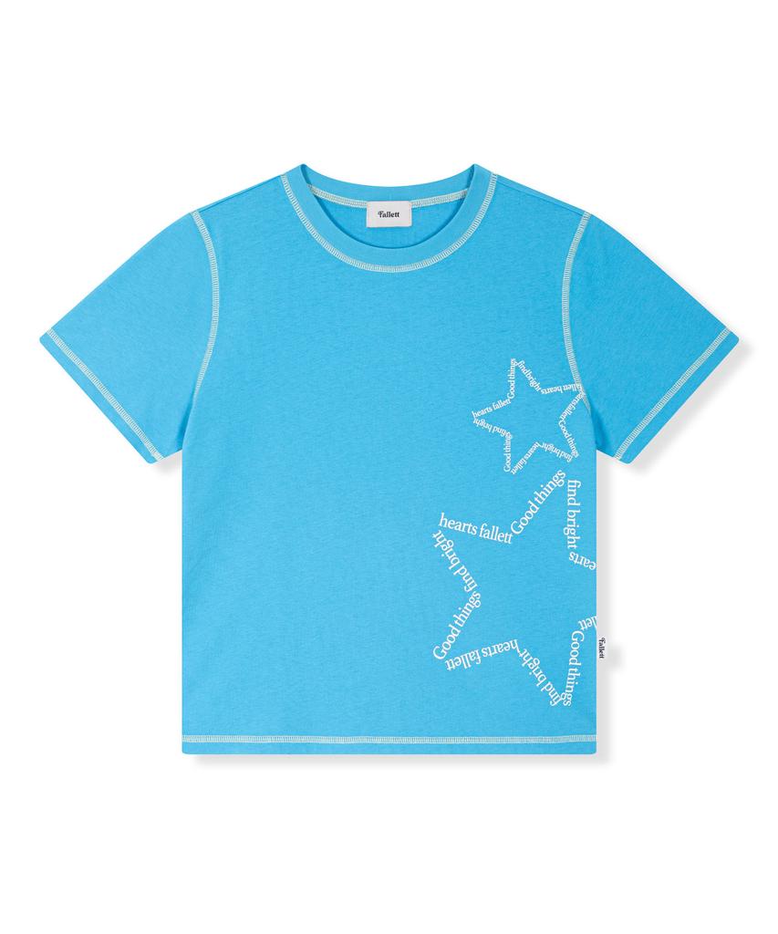 FALLETT Star Lettering T-Shirt Blue