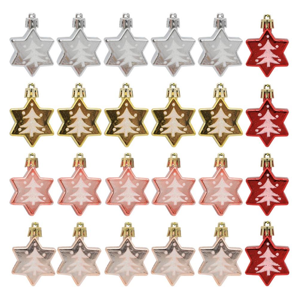 

5PCS/Box DIY Crafts Painted Christmas Tree Ornament Plastic Christmas Decorations