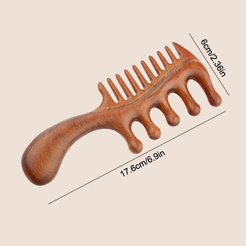 1 buc. Pieptene îngust cu dublu scop din lemn de santal auriu, pentru îngrijirea scalpului, pieptene Gua Sha pentru dragarea meridianelor, instrument de coafură