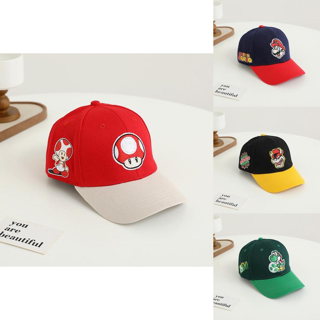 Super Mario Bros Cartoon Baseball Cap With Sun Protection And Breathable Cotton For Kids Summer Wear