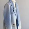 This Year's Trendy Blue Gradient Wool Coat - Elegant Winter Style