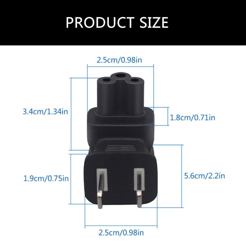 US Standard Outlets 1-15P to IEC320 C5 Connection Power Plug Adapter PVC Component for Electronics