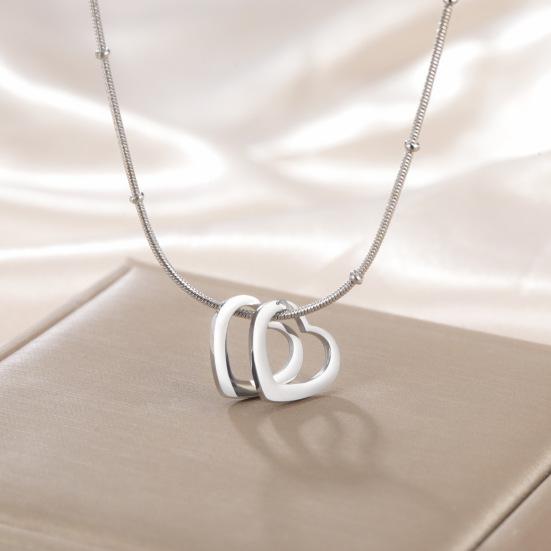 Naszyjnik z zawieszką w kształcie serca dla Niej Symbol Miłości Naszyjnik z zawieszkami w kształcie wielu serc Elegancki naszyjnik na łańcuszku typu żmijka Biżuteria Prezent dla Kobiet Dziewczyny Żony