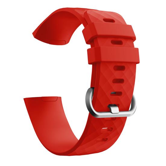Replacement Silicone Rhombus Sport Watchband Wrist Strap for Fitbit Charge 3