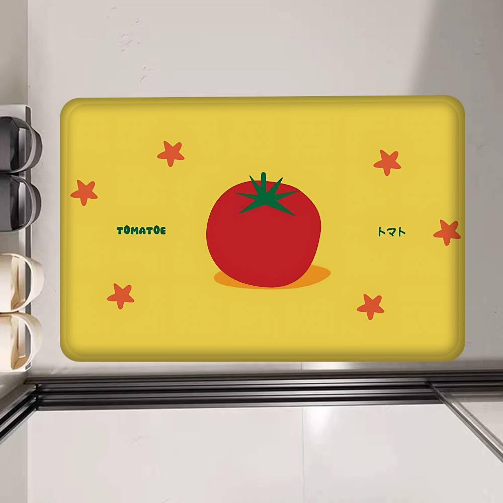 Cartoon Tomato Pattern Entrance Door Mat Nordic Style Home Doormat Bathroom-Toilet Mats Bedroom Hotel Decor Mat