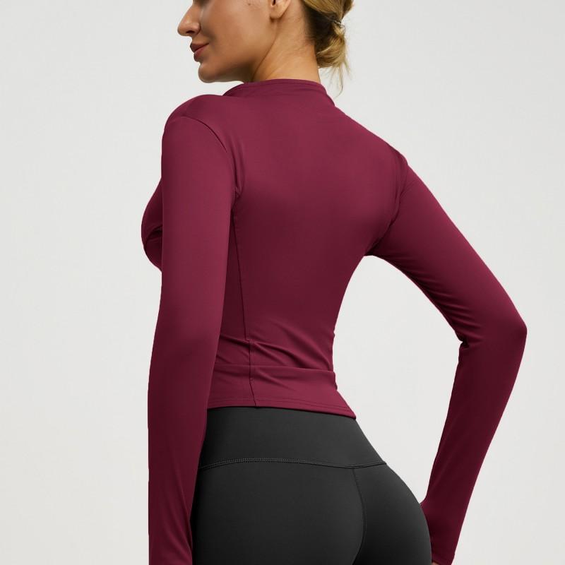 Womens Lightweight Yoga Jacket Breathable Fitness Top Long Sleeve Stretch Workout Outerwear