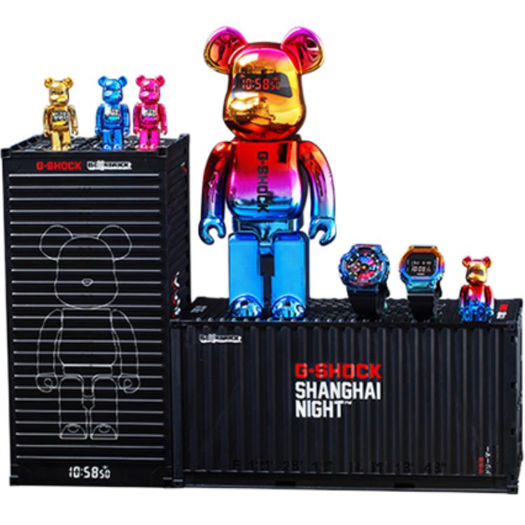 

Casio Custom Watch Shanghai Night Bearbrick Collaboration Custom Edition Bearbrick Gift Box Collectors Edition Quartz Movement GMSN-LIMITED-PERSON Watch Packaging Disassembly Version
