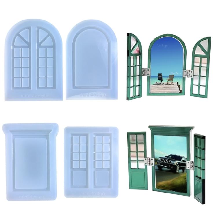 2Pcs Photo Frame Silicone Mold Window Picture Frame Mold for DIY Crafts Making
