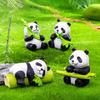 8 Pack Realistic Panda Figurines Small Animal Models Miniatures Ornaments for Cake Toppers and Garden Decors Accessories