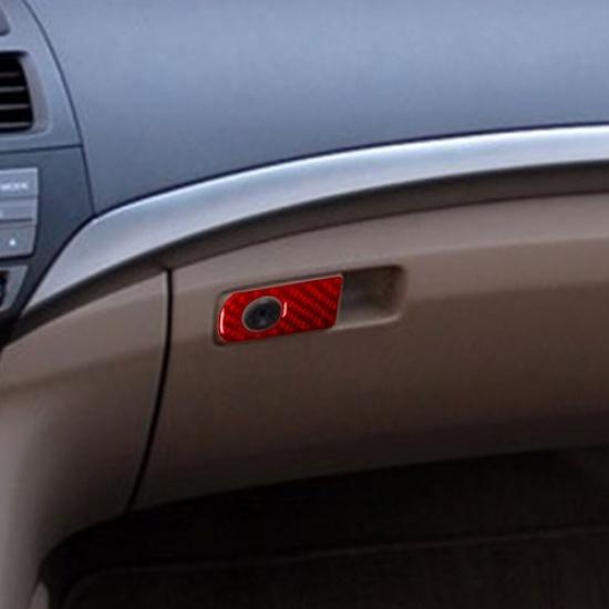 For 2008-12 Honda Accord Red Carbon Fiber Interior Glove Box Handle Cover Trim