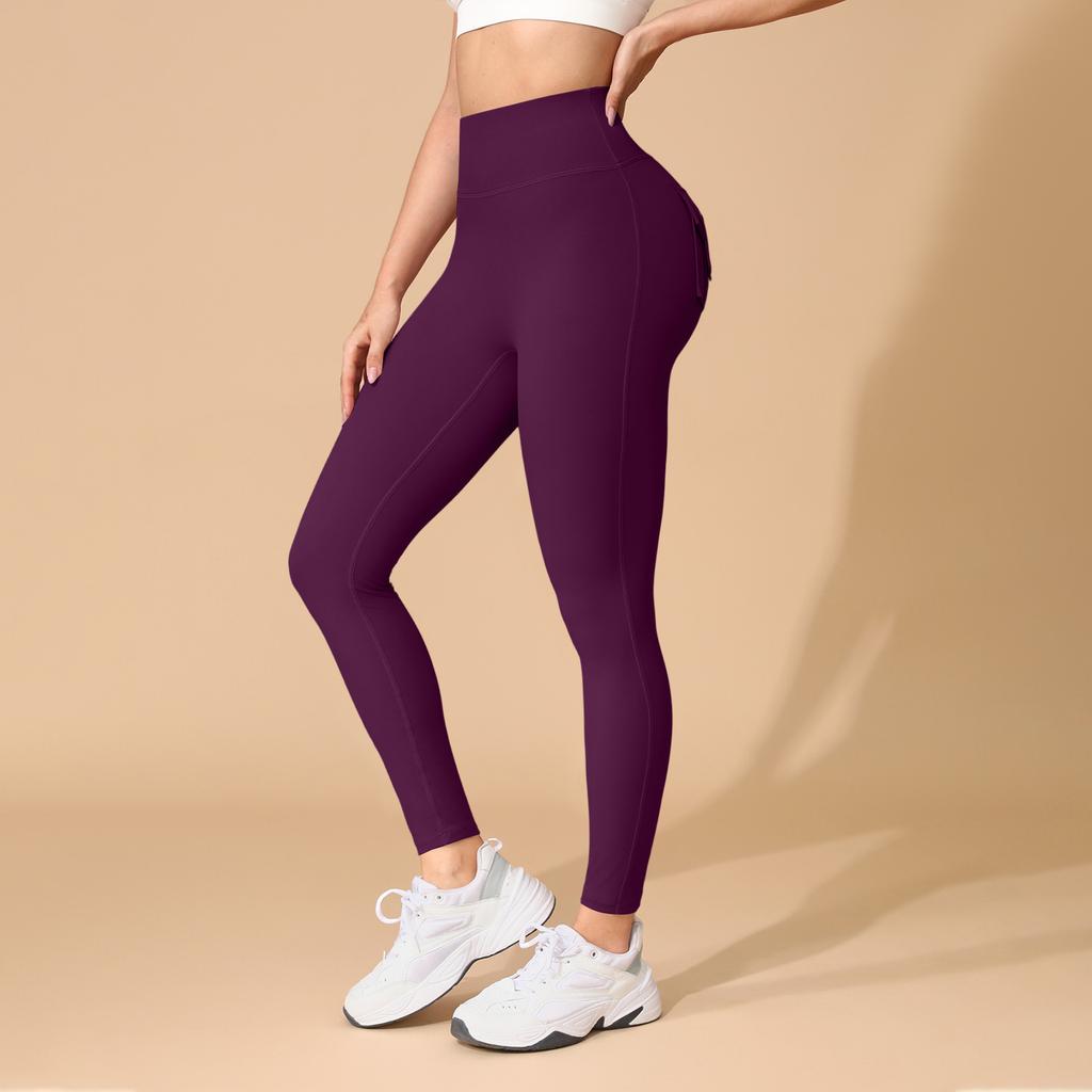 Pocket Peach Butt Fitness Yoga Pants Women's High Waist Hip Lifting Fleece Elastic Running Tight Sports Fitness Pants