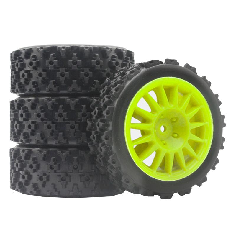 4pcs 70MM Rally Tires Rubber Tire Wheel Tyre for Tamiya XV01 XV02 TT01 TT02 PTG-2 1/10 RC Rally Racing Car Upgrade Parts