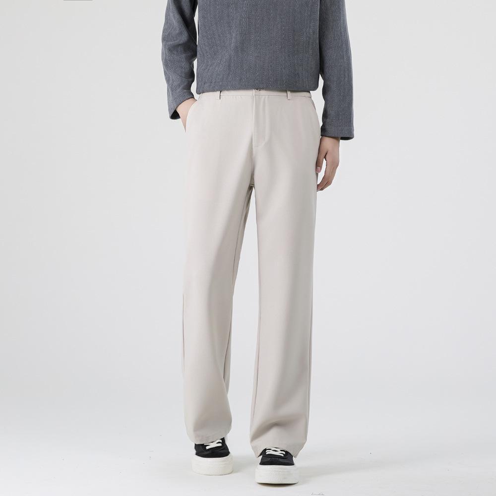 Trendy brand high-end drape suit pants men's loose straight casual versatile commuter casual suit long pants