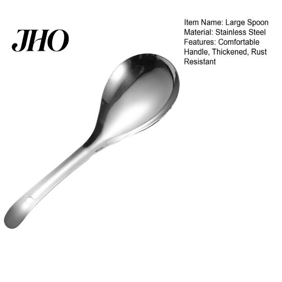 Food Grade 304 Stainless Steel Spoon Large Serving Thickened Deep Dinner Spoons for Rice Soup Mirror Polished Kitchen Utensil Home Restaurant Buffet