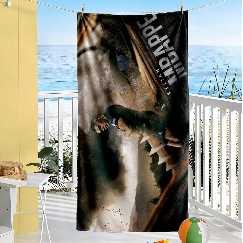 Soccer Player Action Beach Towel High Absorbency & Quick-Dry Comfortable Lightweight