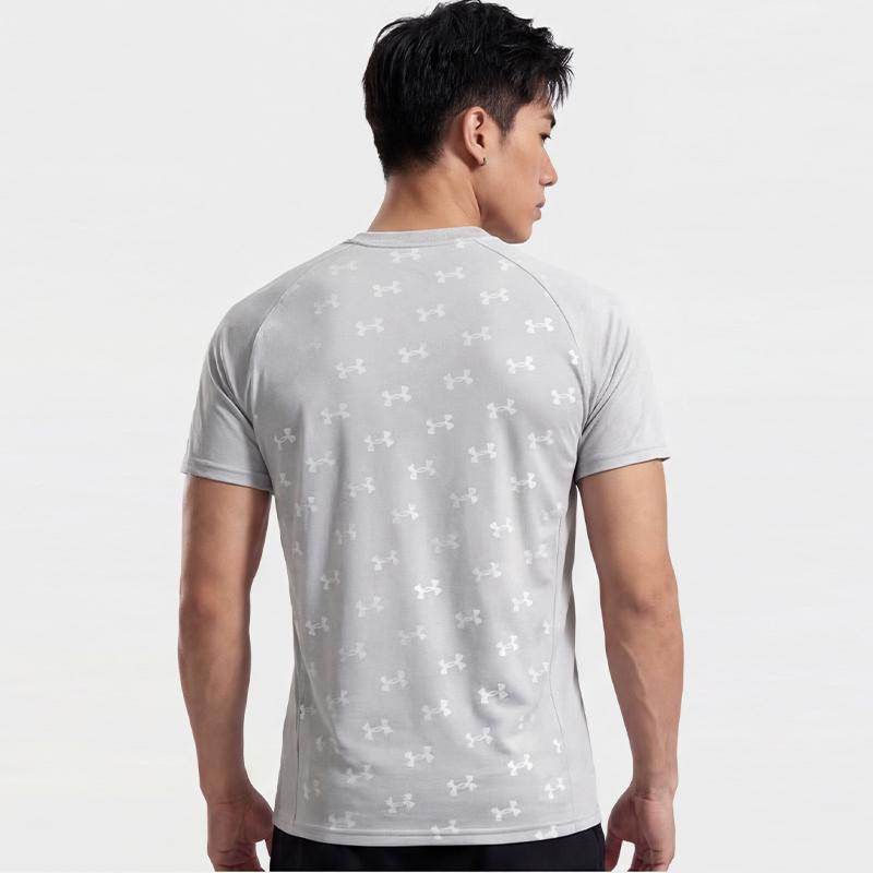 Under Armour Loose Fit V-Neck Short Sleeve T-Shirt Unisex Tops Light-Gray 21500531-009