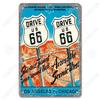 Alte Route 66 Blechschilder Get Your Kicks on US 66 Metallposter Vintage Wandkunst Dekoration für Garage Club Wohnzimmer Zuhause