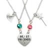 Enchanted Witch's Good Friend Bestie Bracelet with Magic Hat, Staff, and Crown Necklace