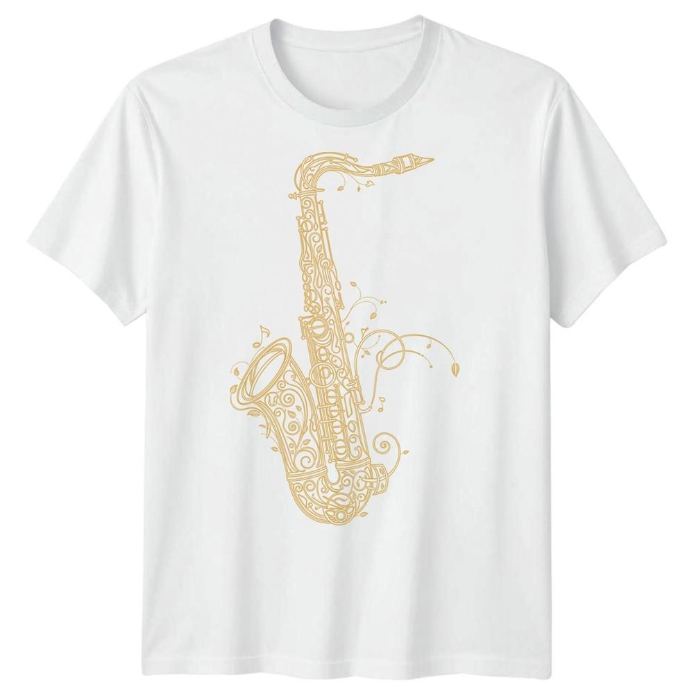 Saxophone Jazz Music Unisexs Tshirt Ornate Instruunisext