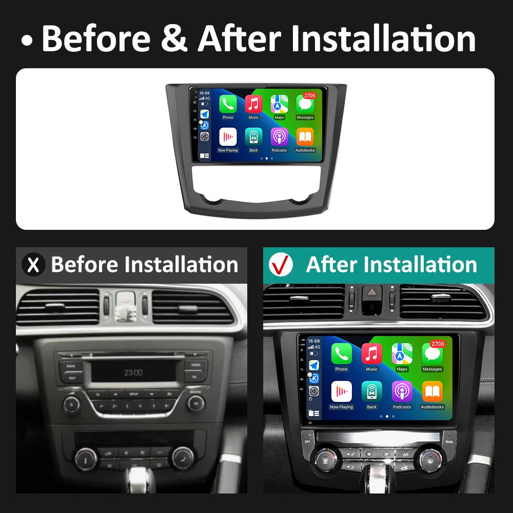 GPS Navigation Android14 For Renault Kadjar 2015 2016 2017 2018 2019 Wireless Carplay Autoradio QLED IPS Screen WIFI Accessories