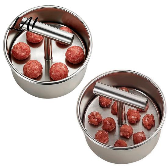 Falafel Press Mold Stainless Steel Meatball Maker 6/12-Hole Manual Meat for Homemade Easy to Clean Maker Beef Pork Fish Balls Non-Stick Shaper,