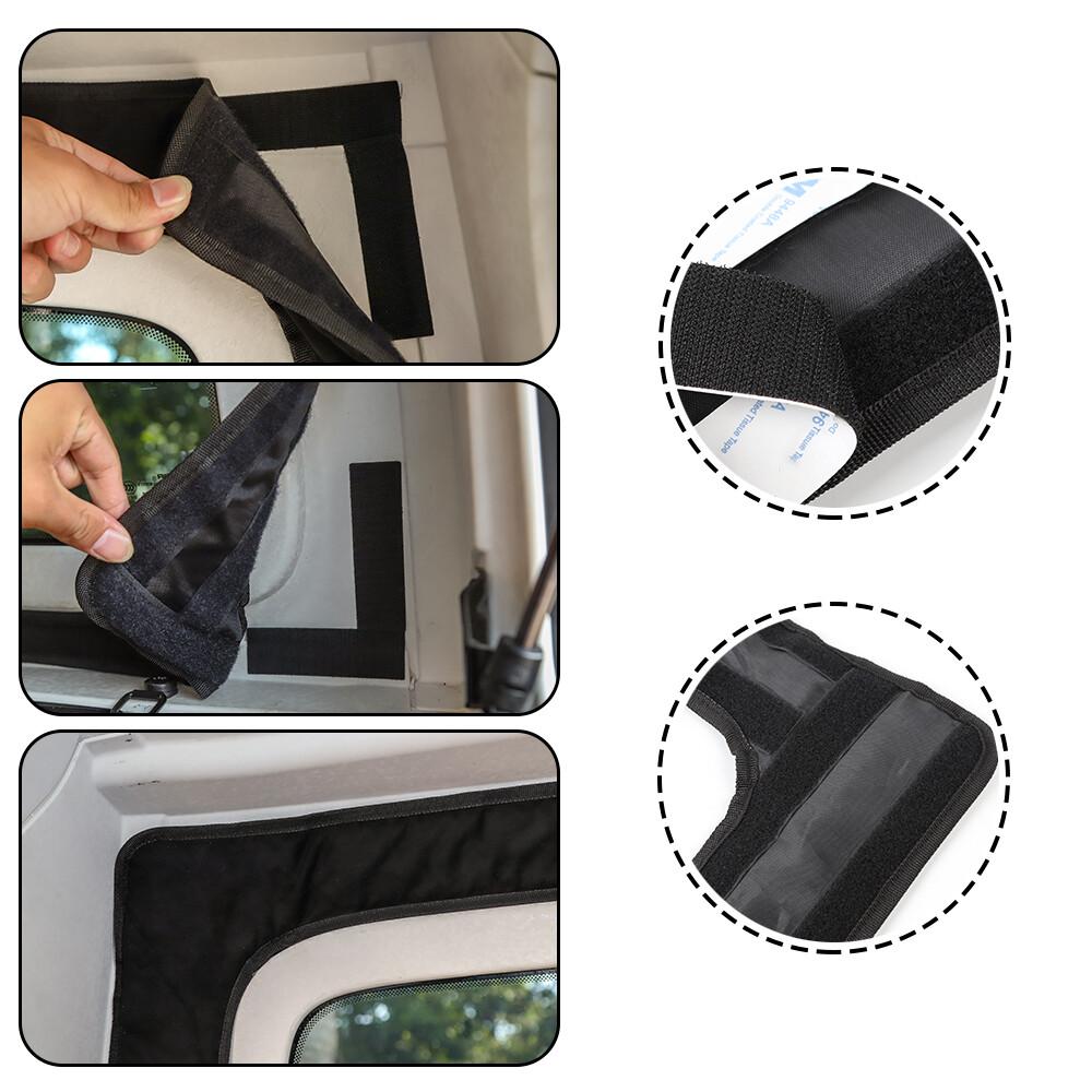2pcs Rear Window Heat Insulation Cotton for Jeep Wrangler JL 2018+ 4Door Black