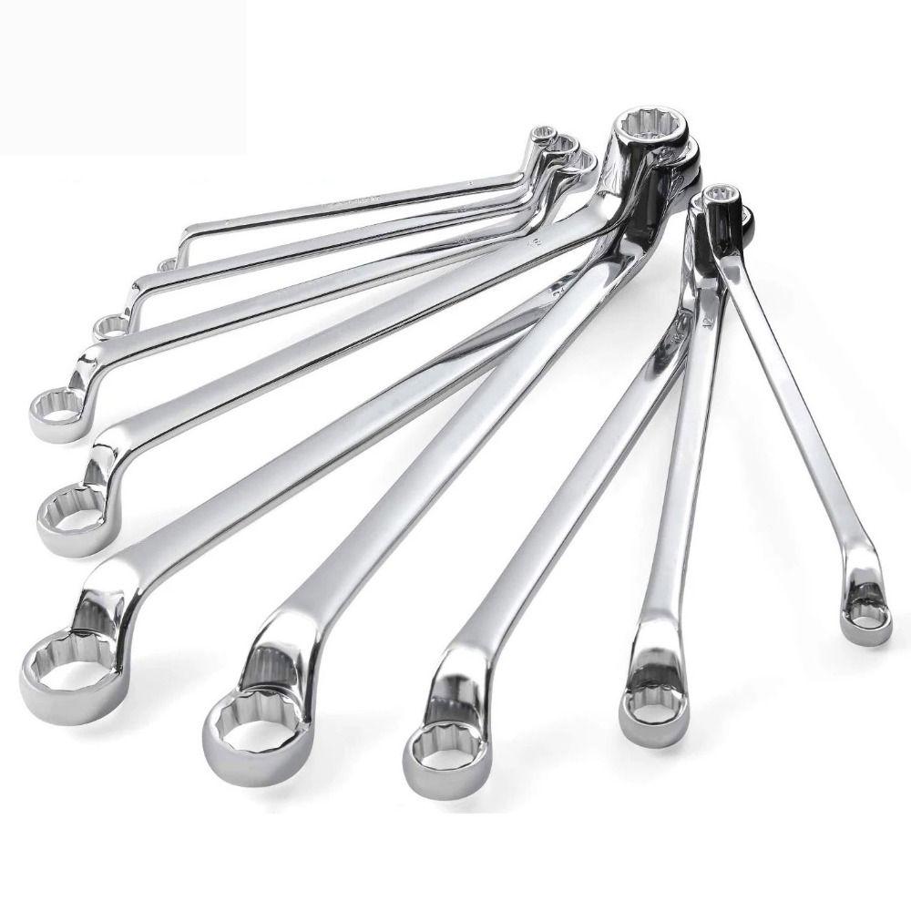 45-Degree Offset Ring Spanner Metric Box Wrench Double Box End Wrench  Fastening Repairing Tools