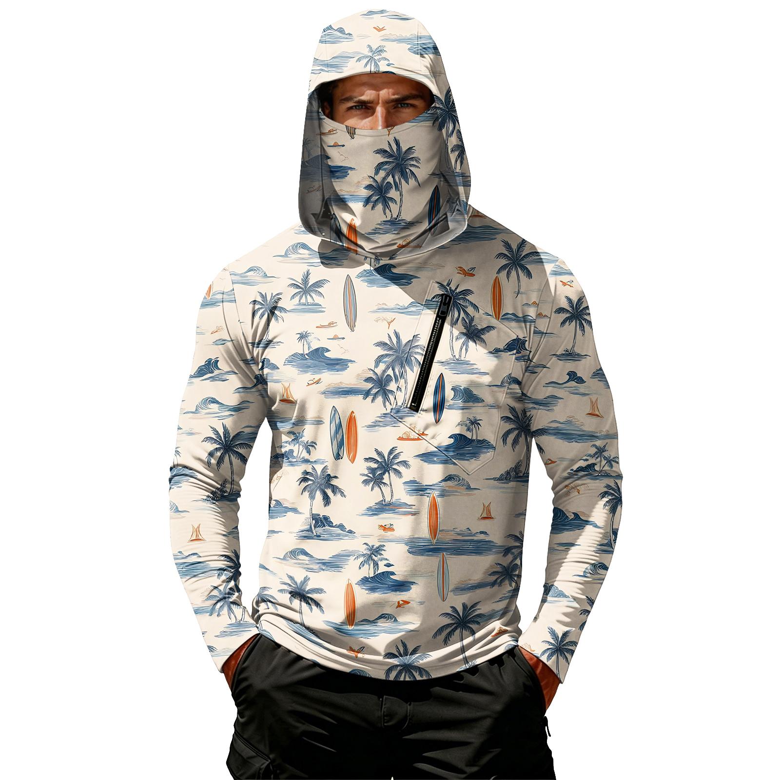 Men s Casual Hooded Long Sleeve Sunscreen Top L 1770₽