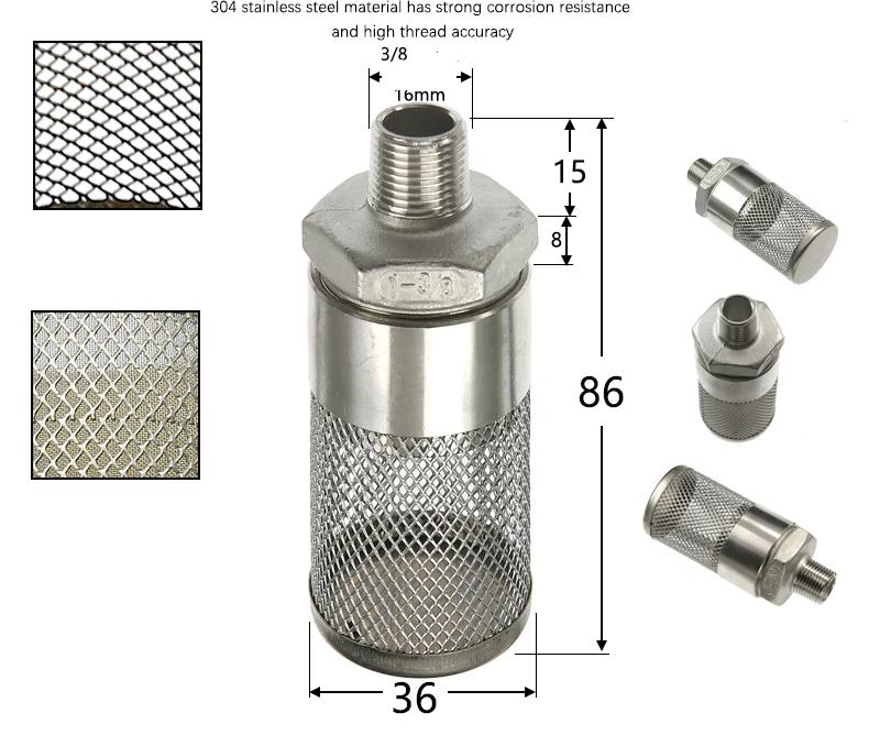304 Stainless Steel Female Thread Filter Mesh Filter Circular Filter Head