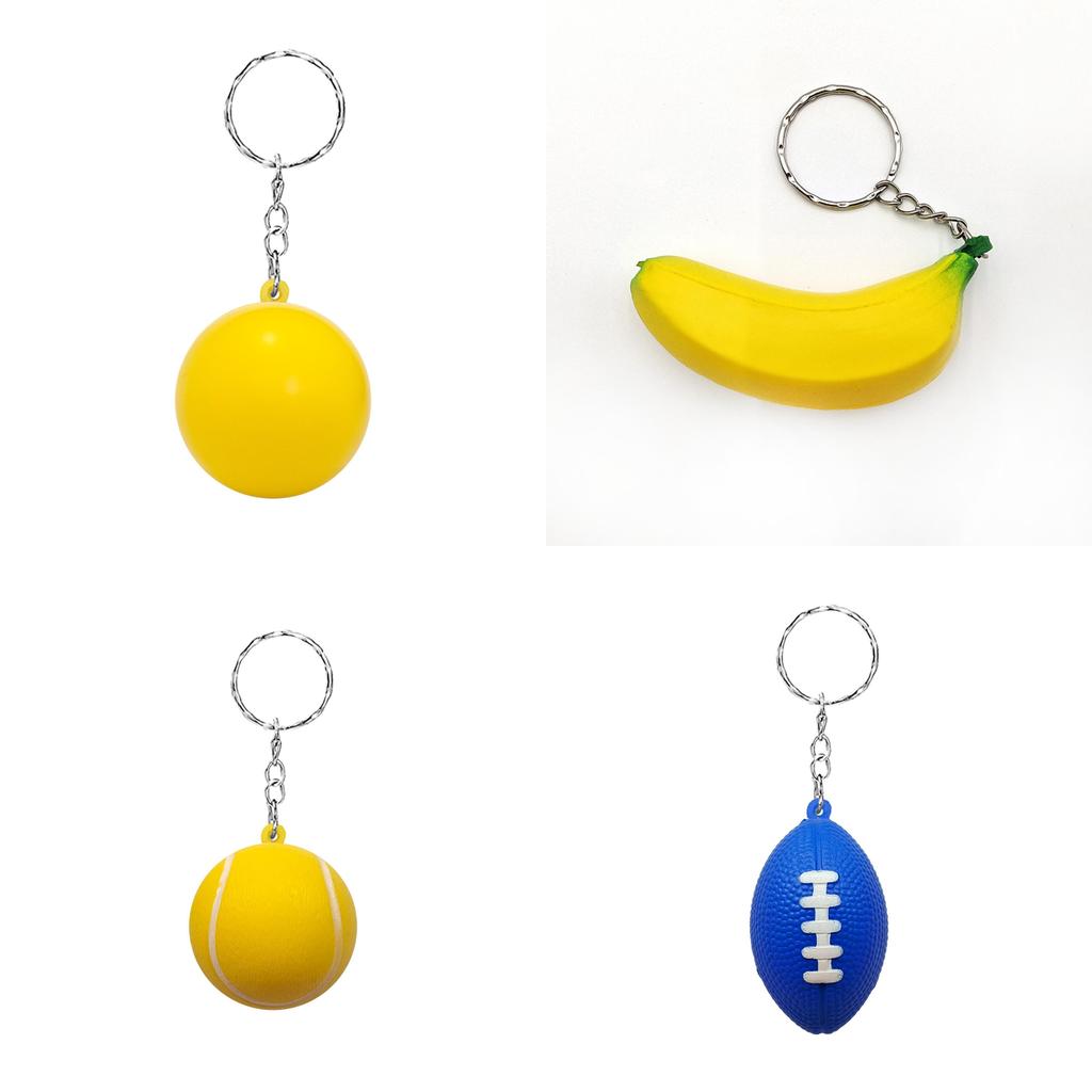 Pu Foam Basketball Keychain Toy For Children Kids Stress Relief Bag Accessory